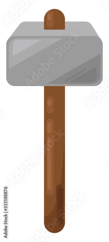 Thors hammer, illustration, vector on white background
