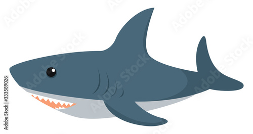 Blue shark, illustration, vector on white background