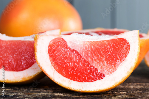 peeled pink grapefruit