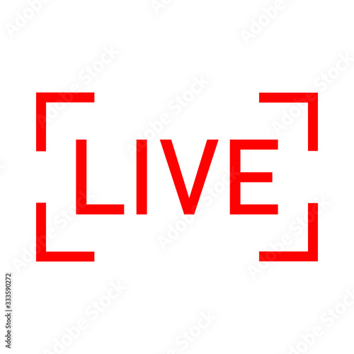 Live streaming icons. Red symbol and button of live streaming, broadcasting, online stream. Lower third template for tv, shows, movies and live performances. Vector