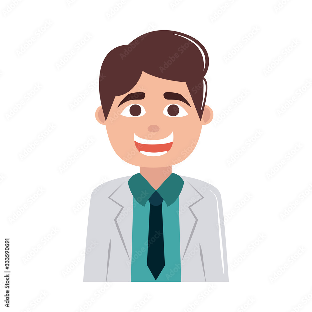 online doctor medical staff character flat style icon