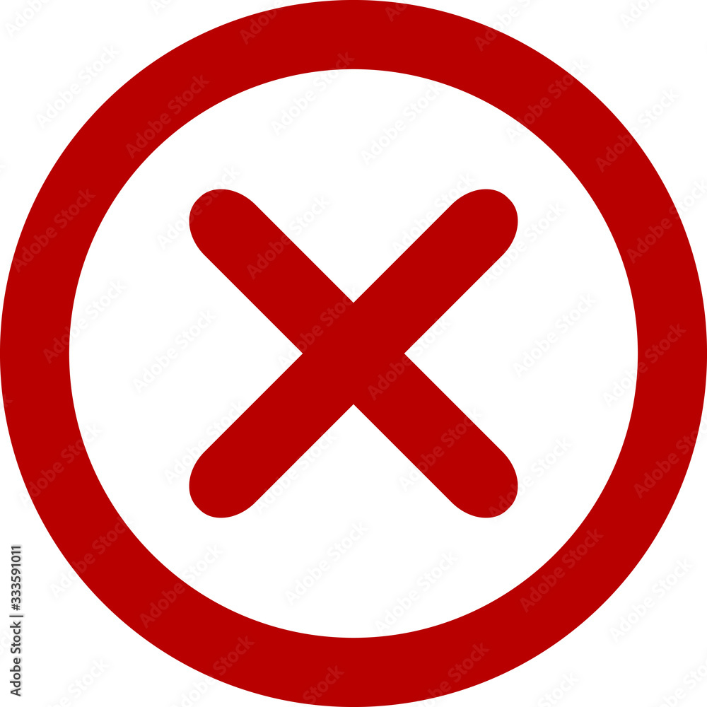 Flat wrong icon is isolated on a white background Flat wrong icon is isolated on a white background