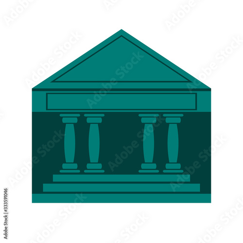 Icon of a building, court, or Bank on a white isolated background. Vector image.