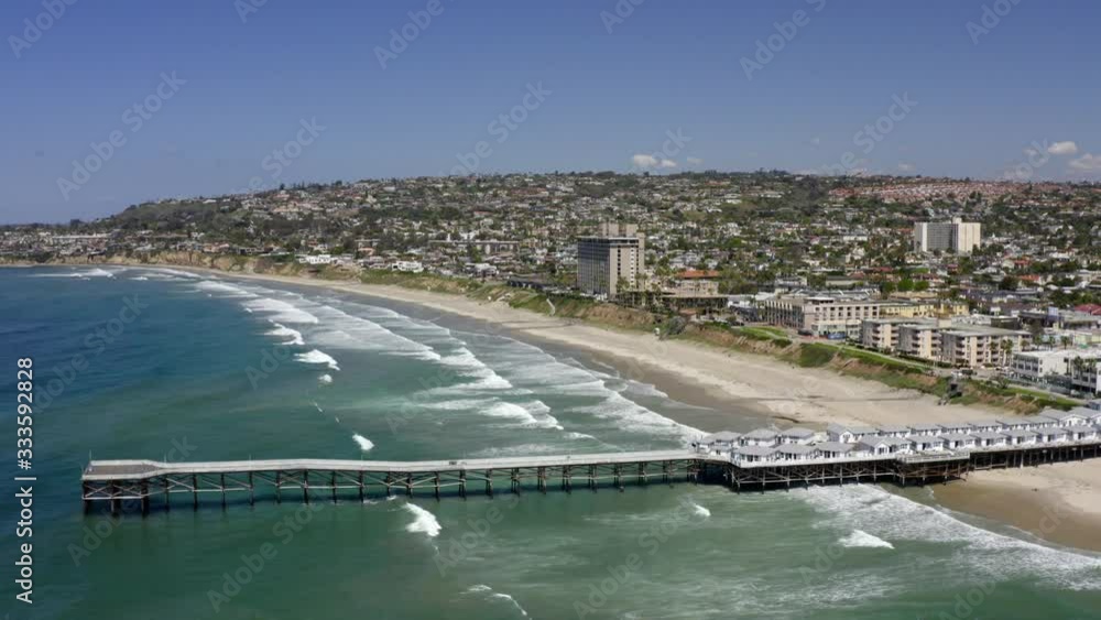 Aerial drone video of a completely desolate Pacific Beach due to the Coronavirus and Covid 19 Pandemic. San Diego, Ca, USA. Aerial drone video of a completely desolate Pacific Beach due to the Coronavirus and Covid 19 Pandemic. San Diego, Ca, USA.