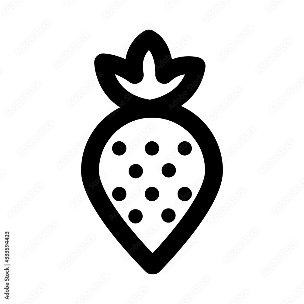 Obraz premium fresh strawberry fruit line style icon