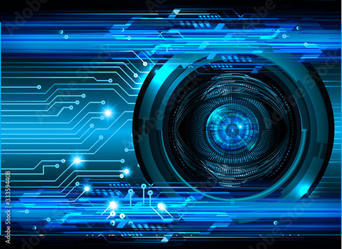 Blue eye cyber circuit future technology concept background