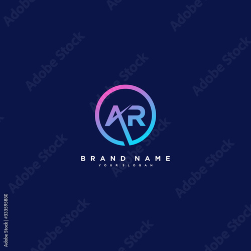 letter AR logo design vector