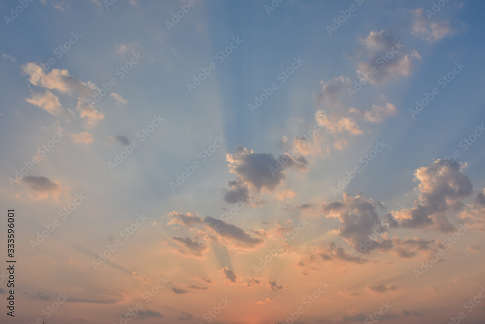 Bright orange sky and light of the sun. Bright orange sky and light of the sun.