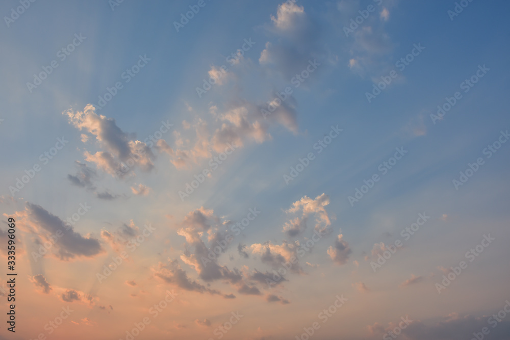 Bright orange sky and light of the sun. Bright orange sky and light of the sun.