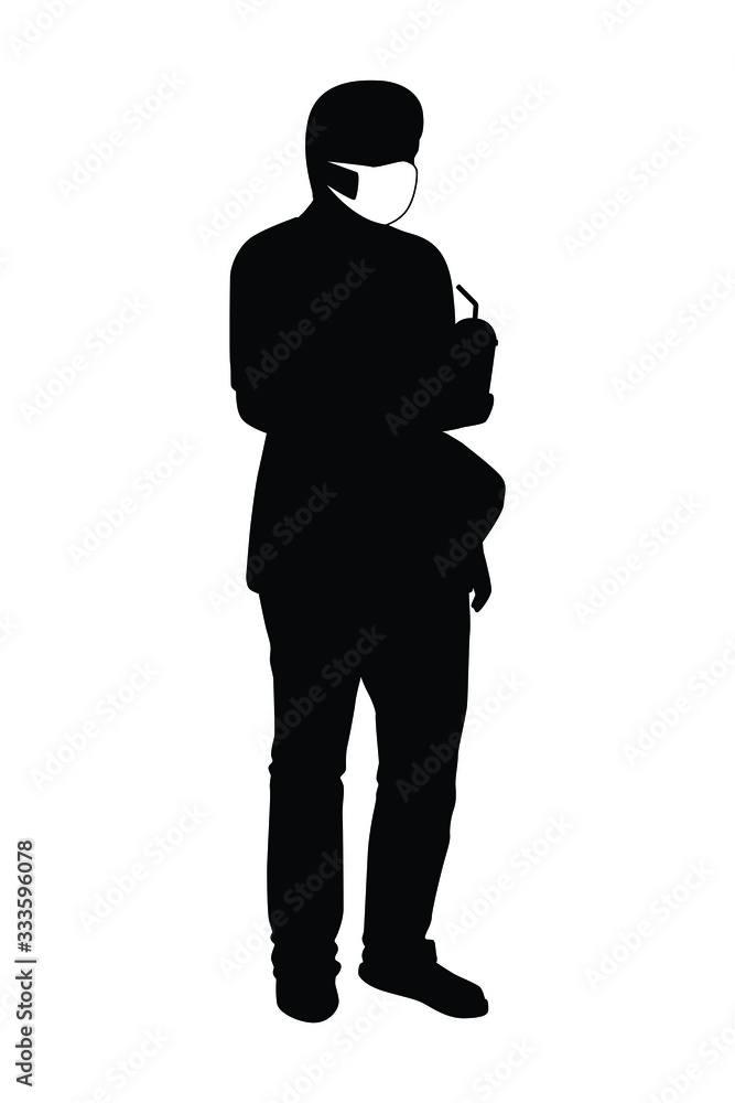 Man with mask silhouette vector Man with mask silhouette vector