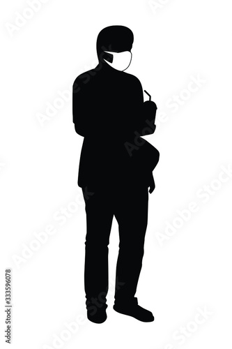 Man with mask silhouette vector © Flatman vector 24