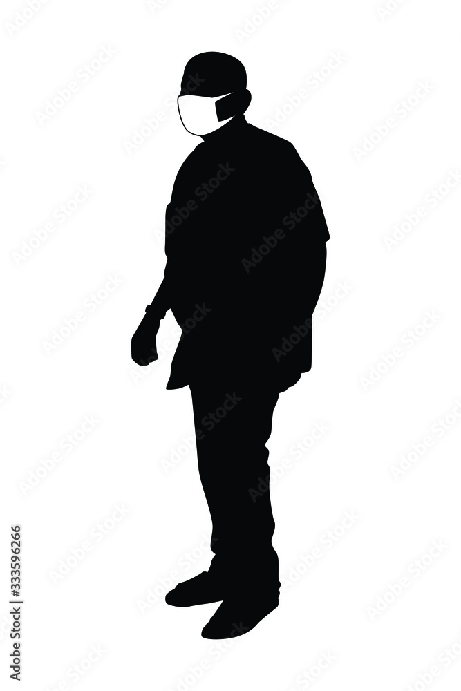 Man with mask silhouette vector Man with mask silhouette vector