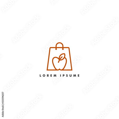 Organic shop icon symbol design vector illustration, organic food and drink