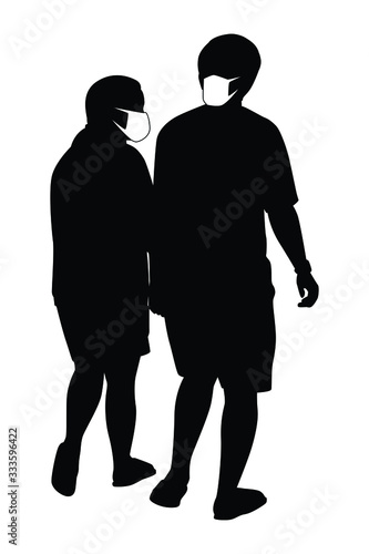 Man with mask silhouette vector