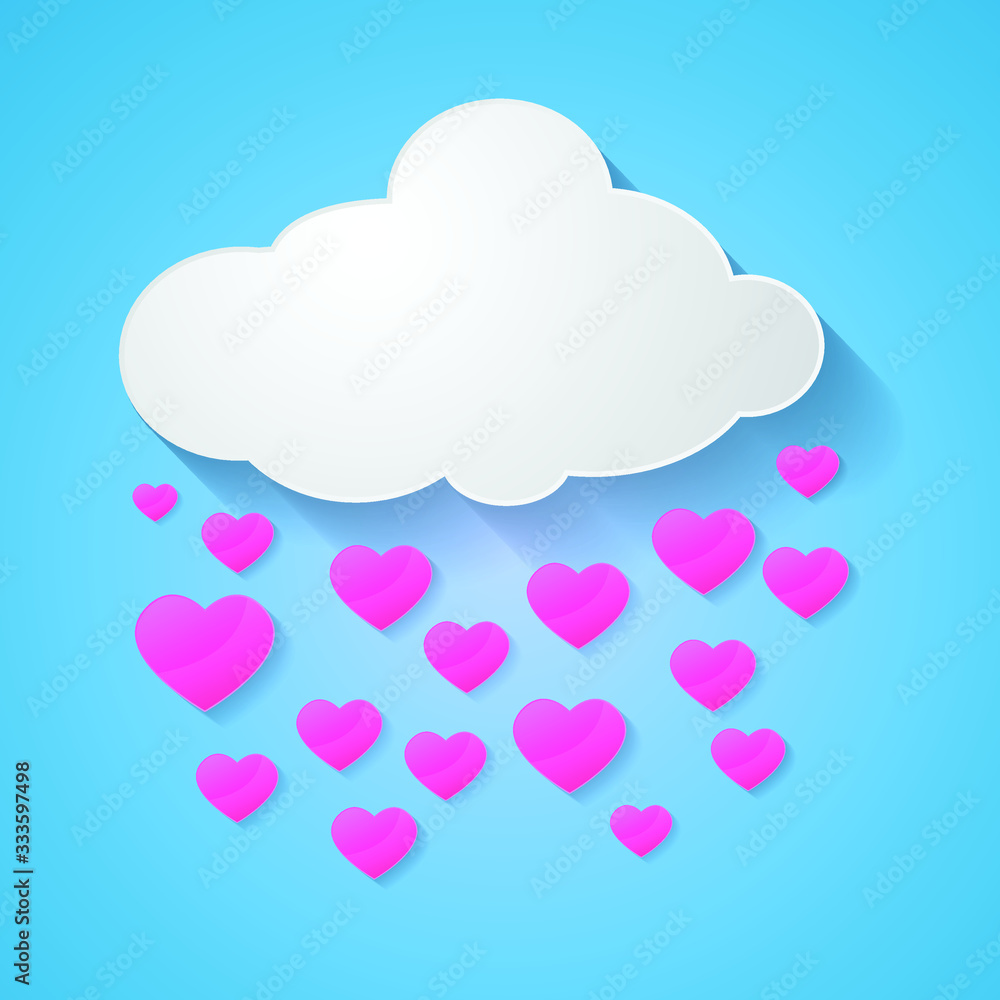  happy valentine day, pink heart. Vector illustration.