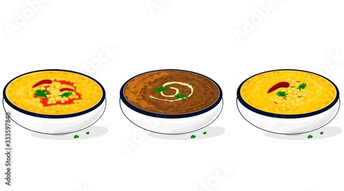 Dal Makhani,fry,tadka Indian Food Vector