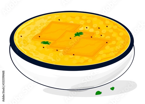 Dal Dhokli Indian Food Vector