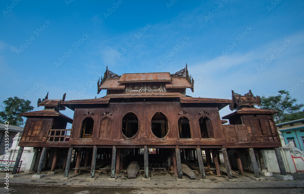 Wooden temples in Shan State, Myanmar Wooden temples in Shan State, Myanmar
