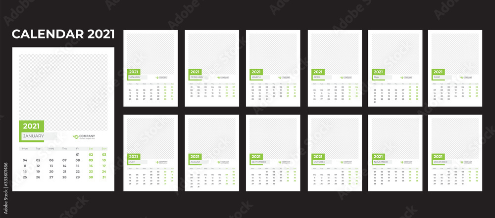 Wall Calendar 2021 Template Wall Calendar 2021 Template
