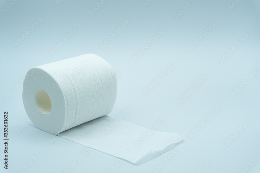 Fototapeta premium Photo of toilet paper on white background