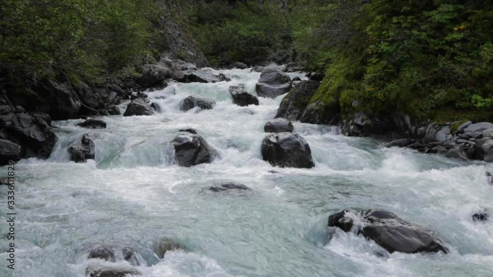 Alaskan Glacier river in the mountains
