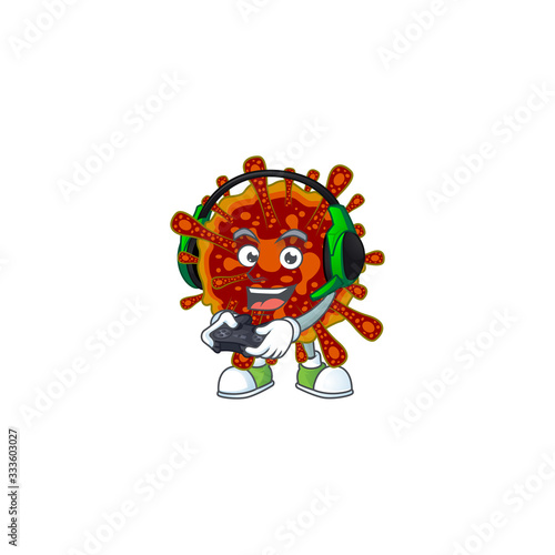 An adorable deadly coronvirus in Sailor cartoon character with white hat