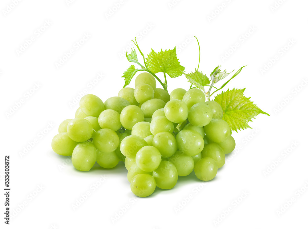 Green Shine muscat Grape on white background Green Shine muscat Grape on white background