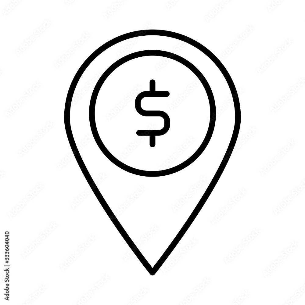 pin location with dollar symbol line style pin location with dollar symbol line style