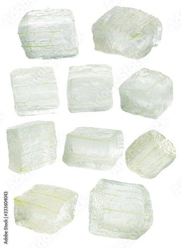 Aloe vera Cube jelly isolated on white background