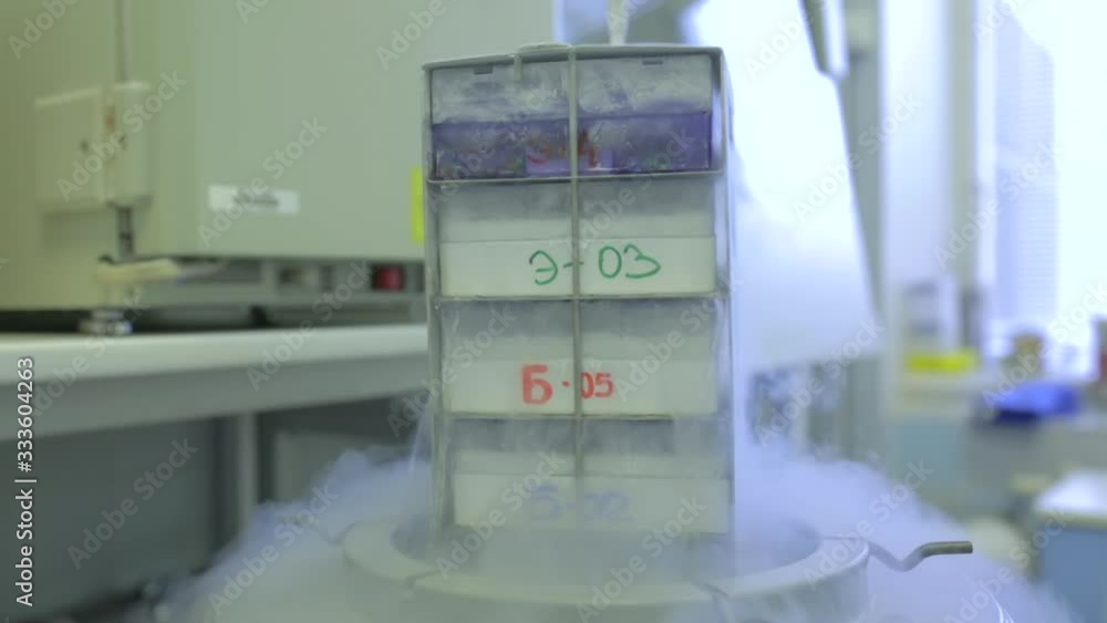 Video „Storing frozen eggs and sperm in a box filled with liquid