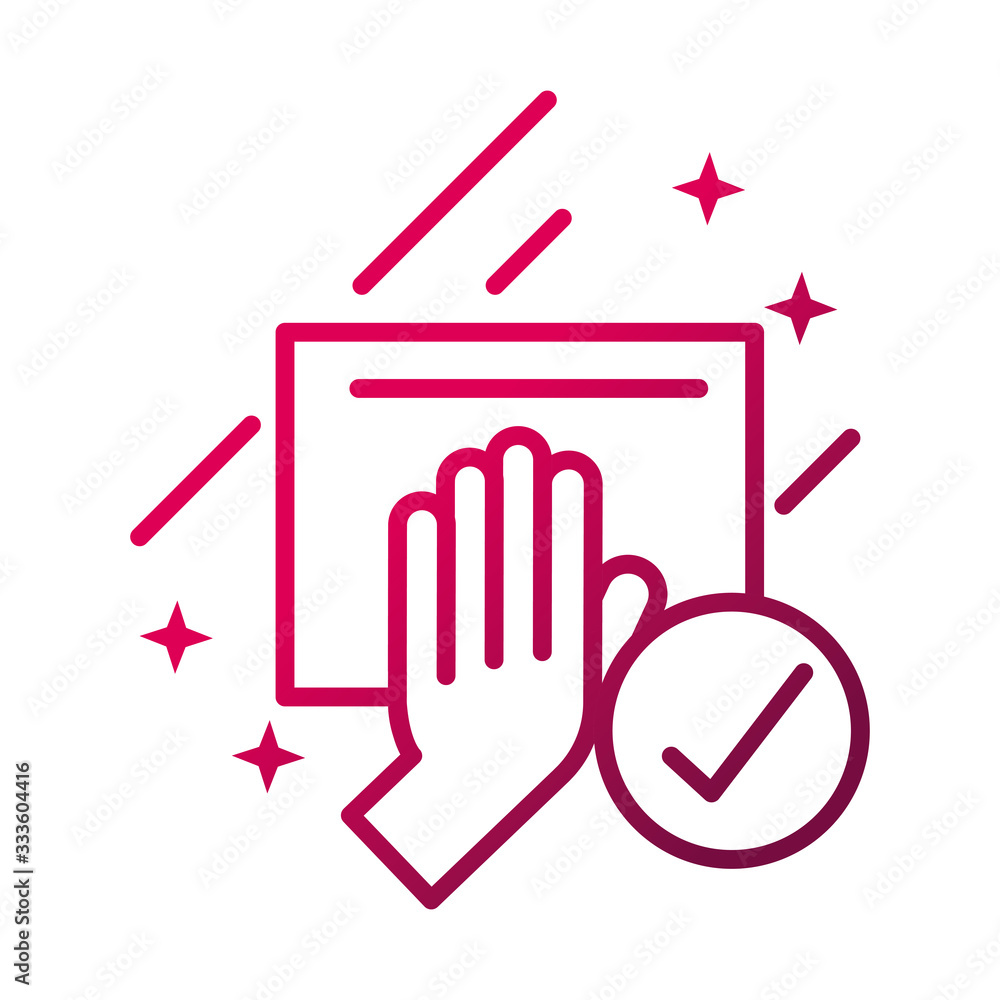 clean surfaces prevent spread of covid19 gradient icon clean surfaces prevent spread of covid19 gradient icon