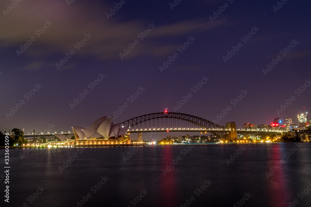 sydney harbour night scene
