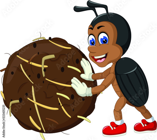 Cute Dung Beetle Cartoon