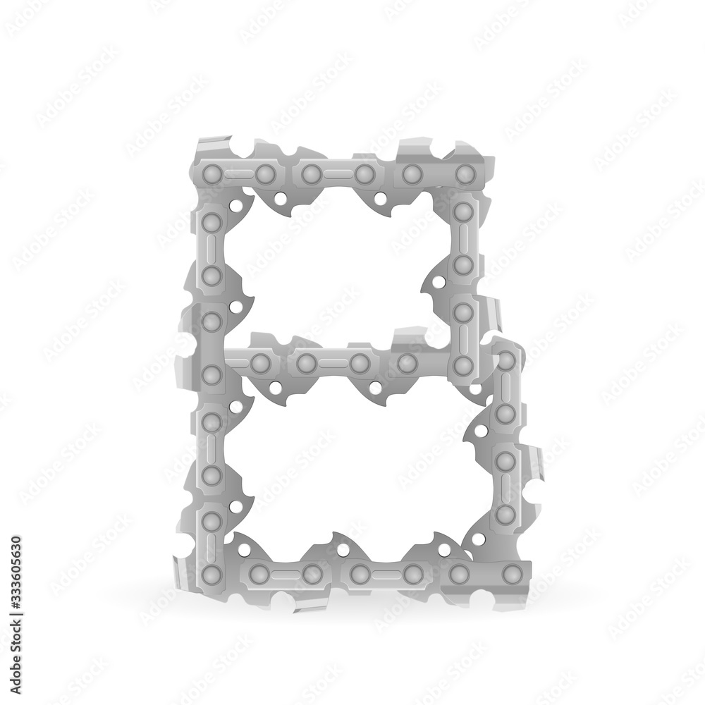 Fototapeta premium Chainsaw chain letter B