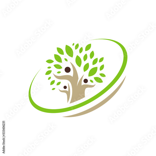 creative concept of human tree family Logo icon vector illustrations