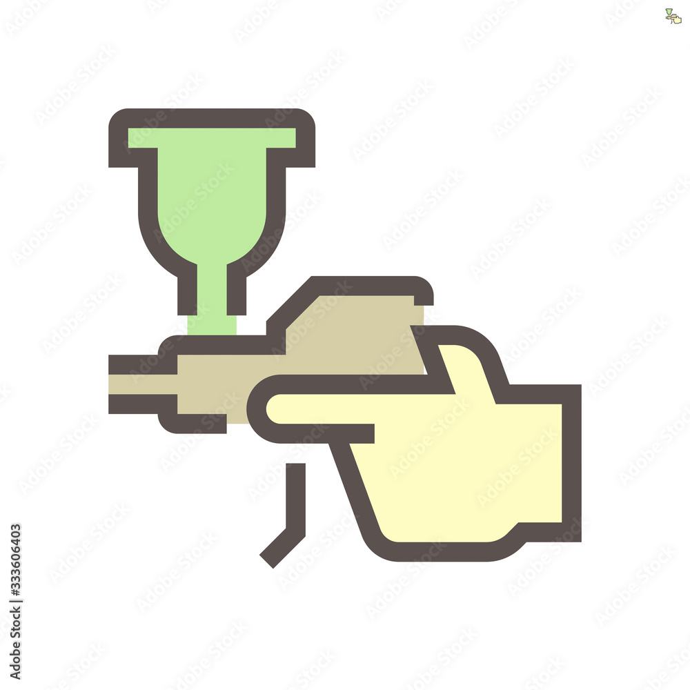 Car paint nozzle tool for car painting work vector icon design, 48x48 pixel perfect and editable stroke. Car paint nozzle tool for car painting work vector icon design, 48x48 pixel perfect and editable stroke.