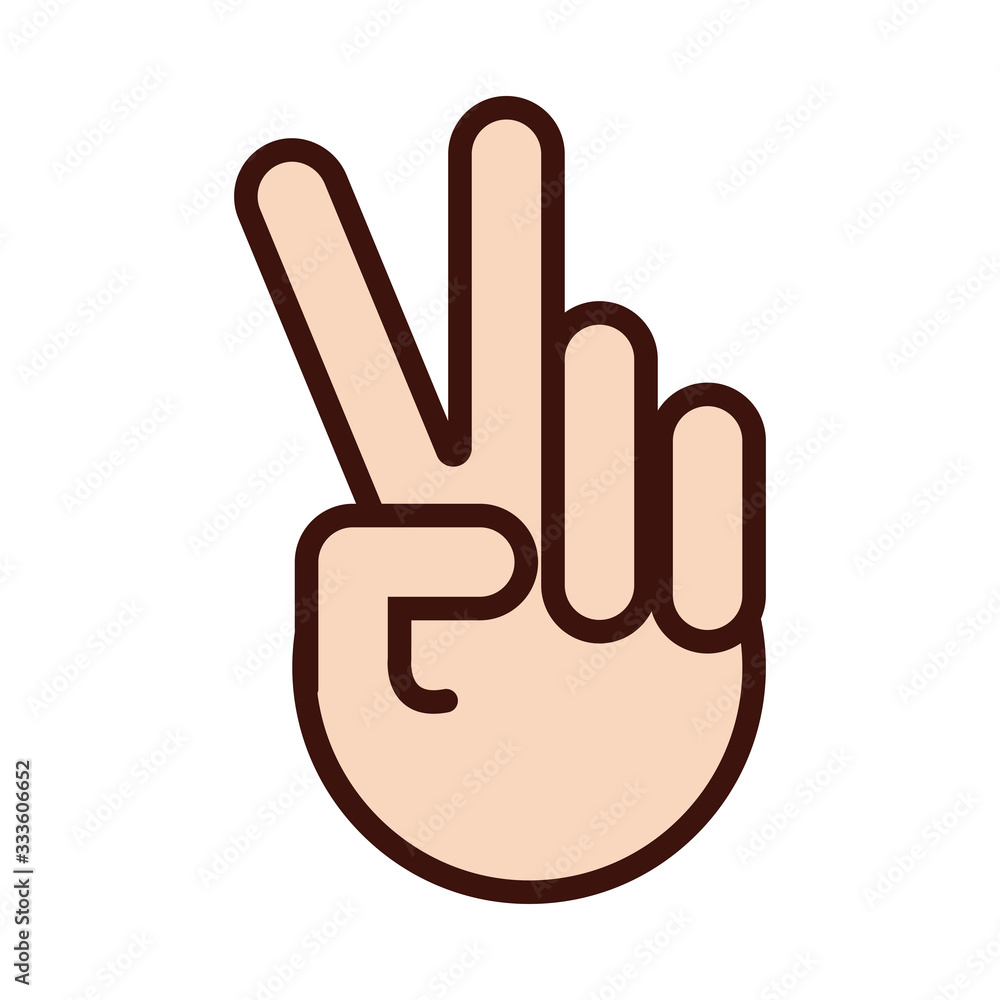 peace and love hand sign line and fill icon peace and love hand sign line and fill icon