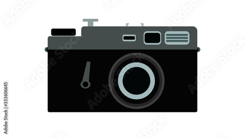 The Vector of Rangefinder Film Camera with Flash for logo 