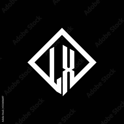 LX logo monogram with square rotate style design template