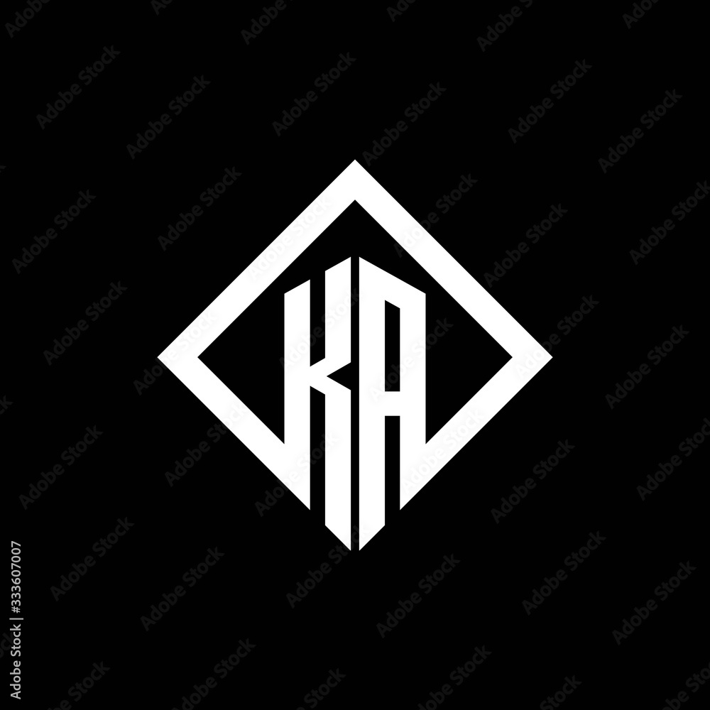 KA logo monogram with square rotate style design template - obrazy, fototapety, plakaty 