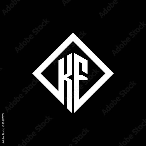 KF logo monogram with square rotate style design template photo