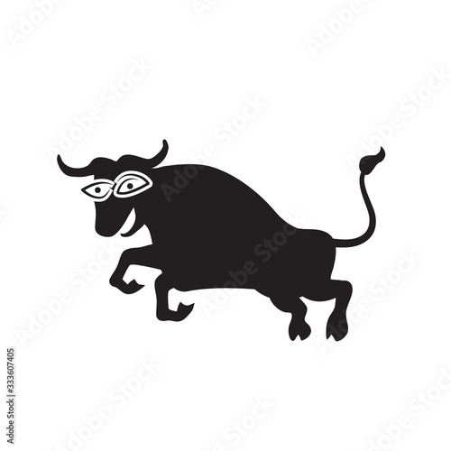 The Jolly bull logo on a white isolated background. Vector image