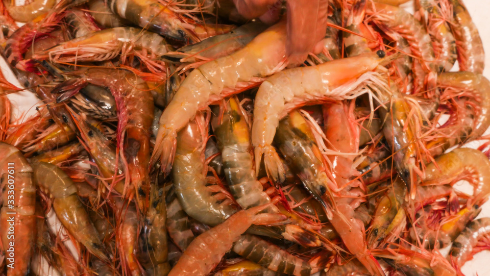 seafood on display for sale in the market 