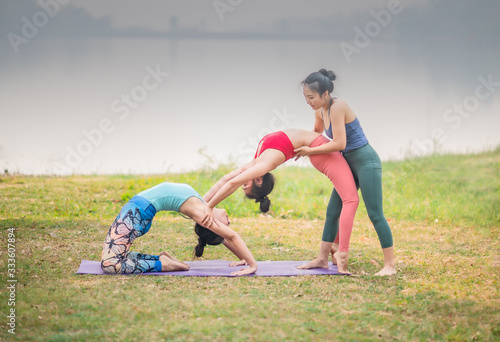 Woman yoga - Group of woman training yoga.