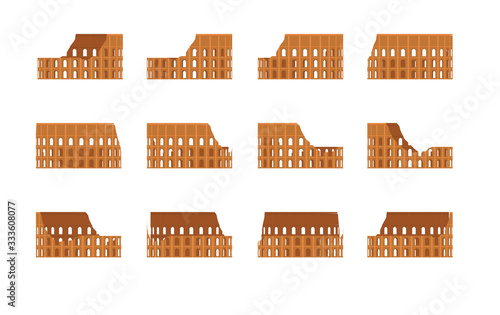 Italy Destinations Colosseum Animation Rotation 3D Vector