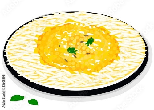 Dal Rice or Dal Chawal indian Food Vector