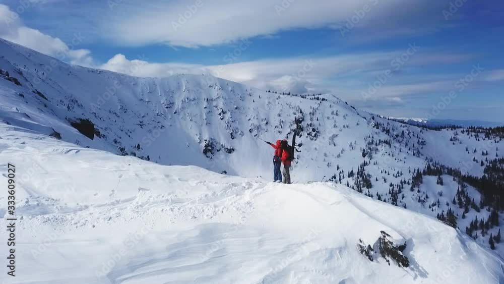 Climbers Walking Up Mountain Expedition Aerial Flight Epic Mountain Range Climb To Success Beautiful Peak Winter Vacation Exploration Adventure Hiking Tourism Concept. Climbers Walking Up Mountain Expedition Aerial Flight Epic Mountain Range Climb To Success Beautiful Peak Winter Vacation Exploration Adventure Hiking Tourism Concept.