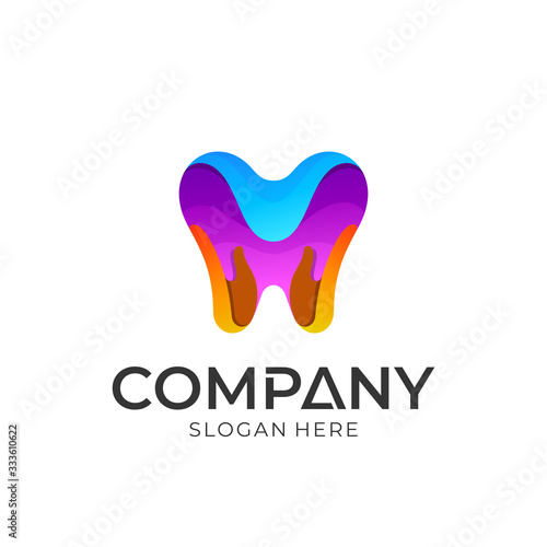Logo vector of colorful tooth. Dental logo template ready for use