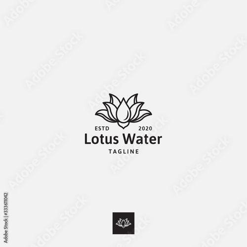 Lotus water logo concept - vector