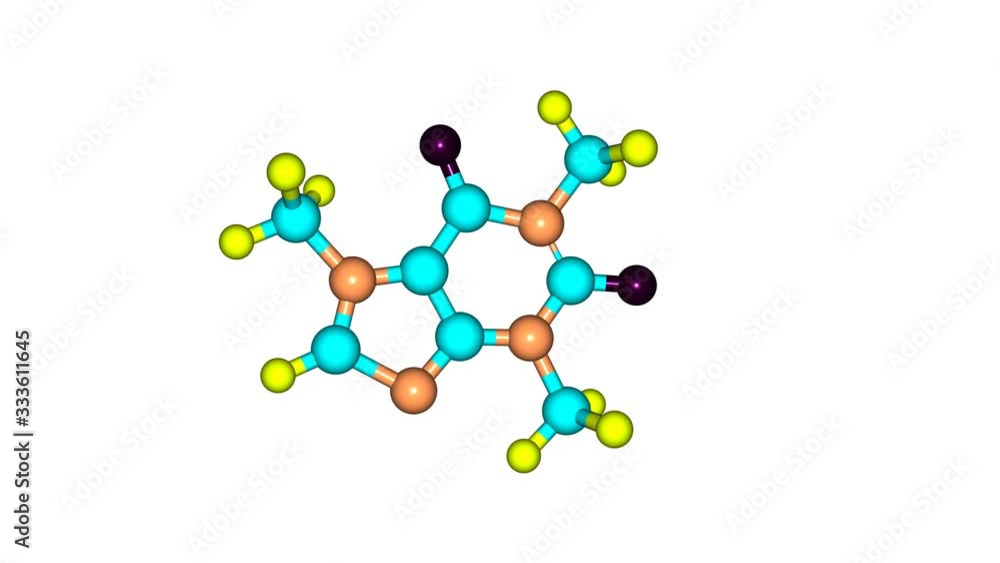 Caffeine molecule rotating video full HD Caffeine molecule rotating video full HD